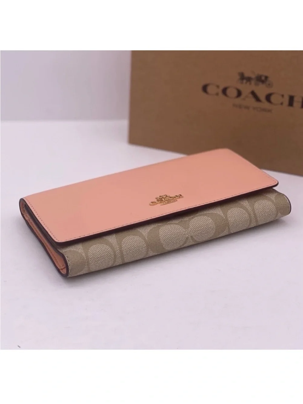 Coach Slim Trifold Wallet In Signature Canvas